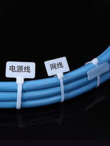 100 piezas Etiquetas de cable, Etiquetas de cable de red, Correas de etiqueta, Etiquetas de hebilla, Correas de plástico impermeables, Marcadores de etiqueta, Organizadores de cable de hebilla impermeables, Correas de marcado de plástico - multicolor - Ver 2