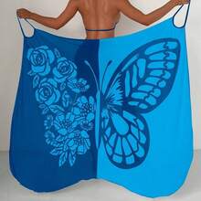 2024 Foreign Trade Cross-Border Beach Towel European And American Bikini Beach Swimsuit Butterfly Pattern Cover-Up Mesh Skirt - Orange - View 10