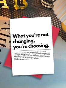 1pc "What You're Not Changing, You're Choosing" Motivational Greeting Card With Envelope, Inspirational Encouragement Card For Friends Coworkers Students, Blank Inside - A - View 6