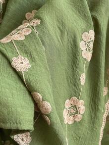 1 chiếc Kimono/Sarong phong cách Bohemian thêu hoa trang nhã, áo choàng đi biển mùa xuân/hè dành cho nữ, khăn choàng nhẹ, phụ kiện thời trang đa năng, quà tặng sang trọng. - màu xanh lá - Xem 4