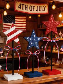 3pcs/Set July 4th Jupiter Theme Tabletop Decor Set, Independence Day Tabletop Decor, Veterans Day Tabletop Decor, Red White Blue Home Dining Table Decor - Suitable For Independence Day, Anniversary, Veterans Gathering, Dining Table Decor, Home/Office Decor, Holiday Gift, Holiday Party, Singles Party, Celebration Party, Photo Props And Best Gift - Multicolor - View 7