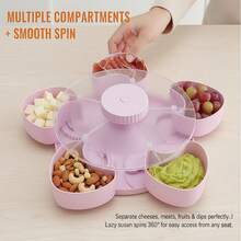 1 đĩa ăn nhẹ chia ngăn có thể xoay, thích hợp để đặt trong phòng khách. - Nhiều màu - Xem 3
