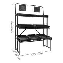 Fruit Vegetable Storage Rack With Removable Baskets, 3-Tier Supermarket Retail Storage Rack, Floor Display Storage Rack With Tray - Black - View 3