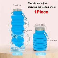 Foldable Sports Water Bottle Silicone Portable Outdoor Fitness Water Bottle Cup - H-1169-1餡餅藍 - 查看 9