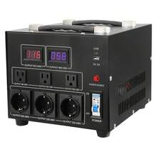 Transformador convertidor de voltaje , 3000 W, transformador elevador/reductor de alta resistencia, convierte de 110 voltios a 220 voltios y de 220 voltios a 110 voltios, con toma de corriente de EE. UU., toma de corriente de la UE, puerto USB de 5 V, certificado CE - 3000 W - Ver 8