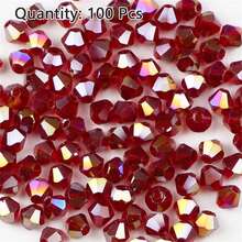 100Pcs Multicolor Austrian Crystal Bicone Beads - 4mm Faceted Glass Spacer Beads For DIY Jewelry Making And Handmade Crafts - One Bag - View 11