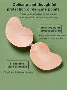 زوج من صدريات الصق غير مرئية لتعزيز الإبهار، صدرية بلا ظهر وبلا أشرطة وبلا خياطة من السيليكون، كأس مانجو مثقوب قابل للتنفس للصيف - لون مشمشي - مشاهدة 10