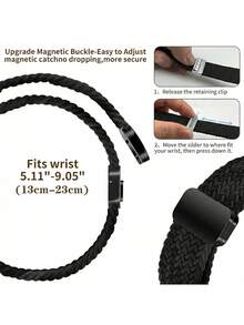 chinbersky Dây đeo bện thanh lịch tương thích với Samsung Galaxy Watch 7 6 5 4 FE 40mm 44mm / Watch 5 Pro / Watch 4 & 6 Classic / Active 2 / Watch 3 41mm, 20mm. Dây đeo co giãn từ tính bằng nylon mềm cao cấp với thiết kế bện hình chữ D sang trọng. - 20 triệu - Xem 5