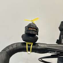 Classic Rubber Yellow Duck Bicycle Handlebar Decor - With Propeller And Horn - Bright Yellow And Black, Ideal For Bicycle Decoration, Bicycle Accessories | Interesting Design | Durable Plastic, Yellow Duck Decor - Suitable For Bicycle Bell - A - View 6