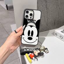 This Disney Mickey Mouse Pattern Lanyard Phone Case Features A Strong Magnetic Closure And Full Coverage Of Acrylic And TPU Material. It's Shockproof, Lightweight, And Suitable For IPhone17/16/11/13/15/15 Plus/15 Pro/15 Pro Max/12/14 Pro Max/11 Pro Max/12 Pro/12 Pro Max/13. It's A Popular Birthday Gift, Business Gift, Durable, Stain-Resistant, And Fingerprint-Resistant New Phone Case For Men And Women. It Also Includes A Mickey Mouse Phone Case And Mickey Mouse Doll Bracelet. Compatible With SamsungGalaxy S20, S21, S22, S23, And S24 Series. It's The Perfect Gift For Friends And Family. This Stylish Phone Case Is Fun, Lightweight, And Durable. IPhone17 Pro Max Phone Case, Minnie Phone Case. - 黑色 - 查看 1