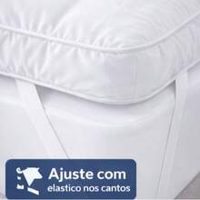 King Size 400 Thread Count Quilted Pillow Top – Protection And Greater Durability - 白色 - 查看 2