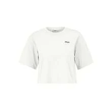 FILA | Kurzes Damen-T-Shirt, Locri Loose Cropped Tee Modell, Kurzarm-T-Shirt aus 100 % Bio-Baumwolle mit lockerer Passform und Print - Weiss - Übersicht 2