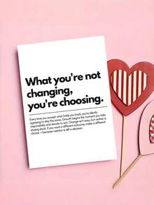 1pc "What You're Not Changing, You're Choosing" Motivational Greeting Card With Envelope, Inspirational Encouragement Card For Friends Coworkers Students, Blank Inside - A - View 8