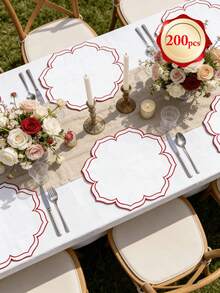 1-200片装 36*34厘米 刺绣餐垫，简约花卉图案，适用于家庭、餐厅、餐桌、家居装饰、婚礼、节日派对，易于清洁，可擦拭，防滑，优雅，节日专属 - 彩色 - 查看 21