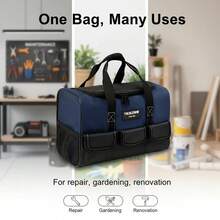 TKIGZNW T009-1-17 Tool Bag, Wide Mouth Design, Durable Composite Material, Storage & Organization, Built-In Pockets For Easy Access, 17 Inch - Blue - View 4