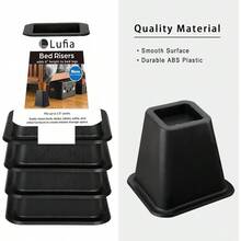 Bed Furniture Risers Heavy Duty, Stackable Bed Lifts Risers For Sofa, Table, Couch, Chair Or Desk, Set Of 4 Bed Lifts (Black, 6 Inch) - Black - View 6