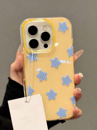 Y2K可爱星星软壳手机壳，适用于 17 Pro Max、17 Pro、17 Air、17、15、16 Pro Max、14 Pro、13、12、11，亮面软壳，礼盒装