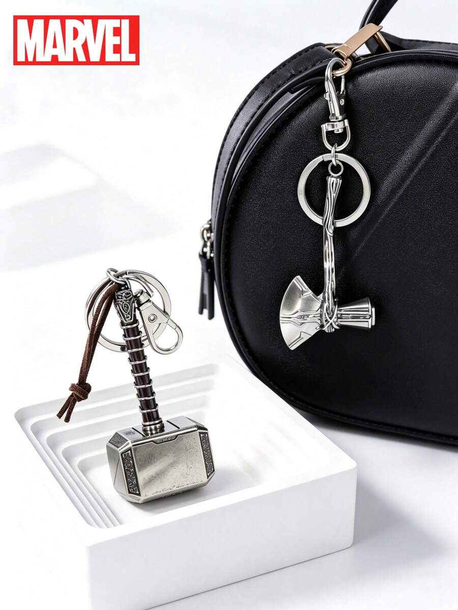 Monogram 1 Móc khóa kim loại chính hãng, 3 kiểu thiết kế búa Stormbreaker và Mjolnir của Thor. Phụ kiện sưu tầm móc treo túi và chìa khóa, dành cho fan siêu anh hùng. - Nhiều màu 1 - Xem 1
