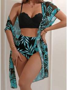 Women Tankinis - Black and Yellow - View 3