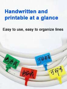 100 piezas Etiquetas de cable, Etiquetas de cable de red, Correas de etiqueta, Etiquetas de hebilla, Correas de plástico impermeables, Marcadores de etiqueta, Organizadores de cable de hebilla impermeables, Correas de marcado de plástico - multicolor - Ver 11
