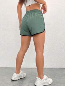 Quần short thể thao nữ màu trơn, quần chạy bộ nhẹ 5 inch dành cho nữ, có túi khóa kéo, kiểu dáng tối giản thời trang, dáng rộng, phù hợp cho hoạt động thể dục ngoài trời hàng ngày, chạy bộ, mặc thường ngày mùa hè. - màu xanh lá - Xem 2