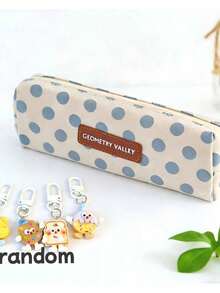 Hộp đựng bút chì chấm bi xám Eazy Kids - Nhiều màu - Xem 1