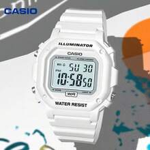 Casio 卡西欧 F-108WHC-7B 白色方形女士手表，复古数字腕表，带 LED 背光，日常防水学生手表 - 均碼 - 查看 1