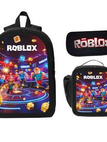 3-Piece Set - Large Capacity Backpack + Portable Lunch Bag + Pencil Case. This Backpack Is Suitable For Teenagers And Young Adults. It Is Ideal For Daily Use And Exploration, Making It An Excellent Gift For The Start Of The School Year. - màu đen - Xem 2