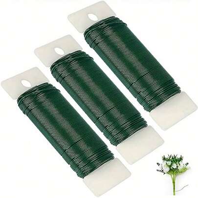 High-Quality Green Coated Floral Wire, Soft And Durable Handmade Bouquet, Floral Decor, Plant Support, And DIY Holiday Decoration Craft Wire