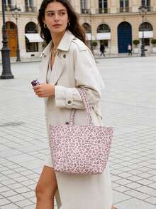 2026 Leopard Print Handbag Set With Wallet And Coin Purse, Multipurpose Shoulder Backpack Travel Bag For Teenage Women - Camel - View 4