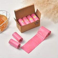 120 túi/8 cuộn đựng chất thải thú cưng hương hoa anh đào hồng, túi rác cuộn dùng một lần dày dặn, thích hợp để dọn dẹp mọi loại chất thải của thú cưng, dụng cụ vệ sinh thú cưng tiện lợi. - Hồng - Xem 6