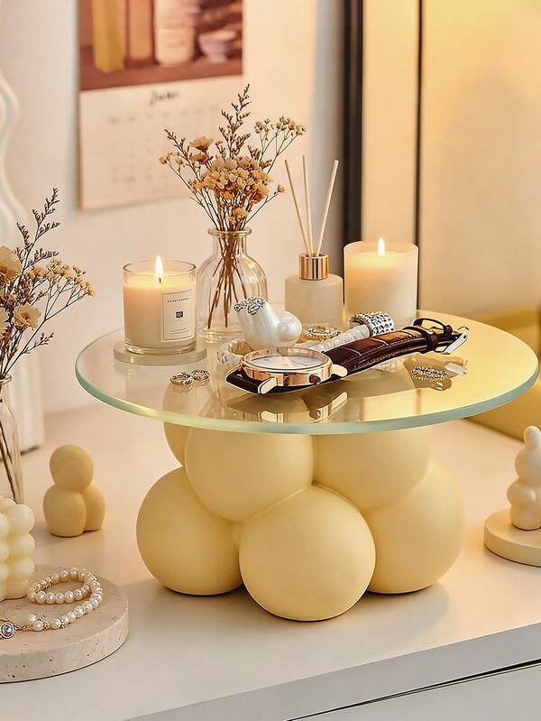 1 tavă cu bile din rășină de pluș, suport de depozitare creativ, decor pentru casă, tavă pentru cosmetice, decor pentru birou, suport pentru chei la intrare, tavă pentru bijuterii, cutie pentru șervețele