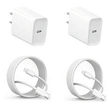 1-2 套 PD 20W 美规插头快充充电器，USB-C 墙充 + 100cm USB-C 转 Lightning 数据线，高速数据传输和快充线，兼容 14/13/12/11/XS/XR/8/7/6 系列 - 美規A型插(110-127V) - 查看 11
