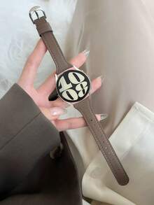 1条20mm/22mm真皮表带，兼容三星Galaxy Watch 7、Watch 5、Watch 6、Watch 4系列（40mm、42mm、43mm、44mm、45mm、46mm、47mm） - 金色 - gray brown - 查看 2