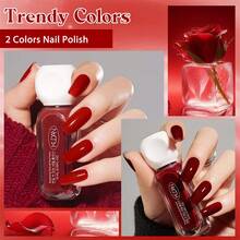 KUDAN 9支装10毫升水性可撕指甲油套装，酒红色指甲油，适合夏季美甲，无异味快干指甲油，无需烘烤，持久耐用，适合日常美甲装饰、居家美甲和美甲沙龙美甲用品 - 彩色 - 查看 8