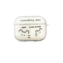 1 Set Line Art Cat Design Protective Case Compatible With Apple , Transparent Case - Multicolor - View 3