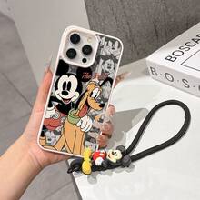 This Disney Mickey Mouse Pattern Lanyard Phone Case Features A Strong Magnetic Closure And Full Coverage Of Acrylic And TPU Material. It's Shockproof, Lightweight, And Suitable For IPhone17/16/11/13/15/15 Plus/15 Pro/15 Pro Max/12/14 Pro Max/11 Pro Max/12 Pro/12 Pro Max/13. It's A Popular Birthday Gift, Business Gift, Durable, Stain-Resistant, And Fingerprint-Resistant New Phone Case For Men And Women. It Also Includes A Mickey Mouse Phone Case And Mickey Mouse Doll Bracelet. Compatible With SamsungGalaxy S20, S21, S22, S23, And S24 Series. It's The Perfect Gift For Friends And Family. This Stylish Phone Case Is Fun, Lightweight, And Durable. IPhone17 Pro Max Phone Case, Minnie Phone Case. - 無色 - 查看 7