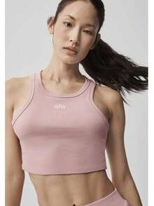 Alo Yoga Aspire Tank | Ultra-Lightweight Performance Jersey | Raceback Silhouette | Moisture-Wicking & Breathable Fabric | Relaxed Drape Fit | Essential High-Intensity & Yoga Staple - 粉色 - 查看 4