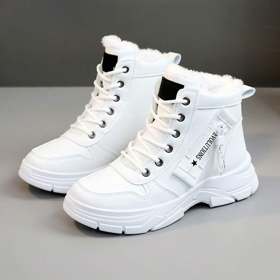 Winter Outdoor Womens Snow Boots Warm Boots Waterproof Comfortable Combat Boots Shoes Ankle Boots - 白色 - 查看 1