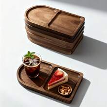 1件装优质木托盘 - 餐盘、托盘、木板、零食托盘、甜点托盘、椭圆形木托盘和木板，采用天然木材制成，非常适合盛放食物、糕点、奶酪、甜点、咖啡、水果，也是餐厅、厨房、客厅/卧室的核心装饰品；是母亲节、父亲节、生日、盛菜碗、野餐和露台的绝佳礼物。 - 查看 3