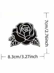 Elegant Black & White Rose Embroidery Patch - Complex Floral Design, Suitable For DIY Clothing Accessories, Distressed Decor Sticker, Applicable For Jackets, Jeans, Dresses And Other Garment Decoration | Embroidered Flowers | Durable Embroidery, Embroidery Accessories Embroidery Patch Sticker Embroidered Flower Label Shoes Hats Pants Decoration Sticker - Rose - View 3