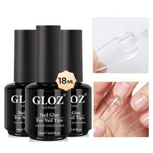 GLOZ 超強力指甲膠，適用於壓克力指甲、指甲尖端、貼片假指甲，沙龍級刷塗式指甲膠，易於使用，持久耐用 - 無色 - 查看 12