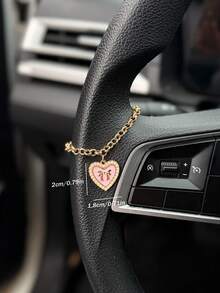 1pc Butterfly Bow Love Car Steering Wheel Decorative Chain Female Interior Decoration Accessories - A - View 8