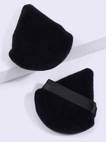 MAANGE 2pcs Triangle Makeup Sponges, Flocked Powder Puffs, Dry Use, Portable, Suitable For Travel, Makeup, Home Decor, Vanity, Bedroom, Cosmetic Accessories, Powder Puff, Makeup Blender, Makeup Sponge, Affordable - Black - View 5