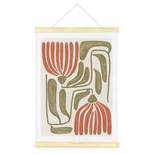 1 Peça Emoldurada/Sem Moldura Pôster de Arte de Parede Vintage Estilo Boho Floral Botânico, Pintura Rústica Floral Abstrata Minimalista Verde Oliva Boêmia, Adequada para Dormitório, Sala de Estar, Apartamento, Quarto, Decoração Moderna para Casa - Multicolorido - Visão 3