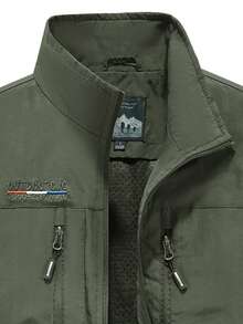 Men's Outdoor Multi-Functional Utility Vest, Spring/Summer Fishing Photography Casual Jacket With Multiple Pockets Sports - Army Green - View 4