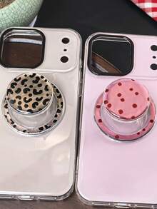 1pc INS High-End Leopard Polka Dot Magnetic Phone Holder With Unique MagSafe Backplate, Adjustable Slouchy Stand Suitable For Desktop Use - Multicolor - View 3