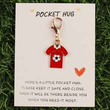 1pc/5pcs Soccer Pocket Hug Enamel Keychain Set Football Lover Motivational Gift For Players Fans - Multicolor - View 8
