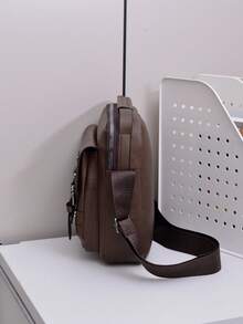 Túi đeo vai nam phong cách retro, túi đeo chéo, túi xách công sở thường ngày, túi tote bền chắc, túi tối giản phong cách thường ngày dành cho nam giới. - màu nâu - Xem 3