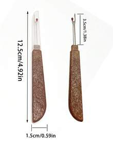 [1/4pcs]Wood Grain Handle Sharp Seam Ripper With Transparent Dust-Proof Protective Cover, Sewing Embroidery DIY Hand Tool For Clothing Alteration, Embroidery Rework, Patchwork Adjustment, Doll Making, Old Clothes Remake And More - Cola Thread Remover - View 5